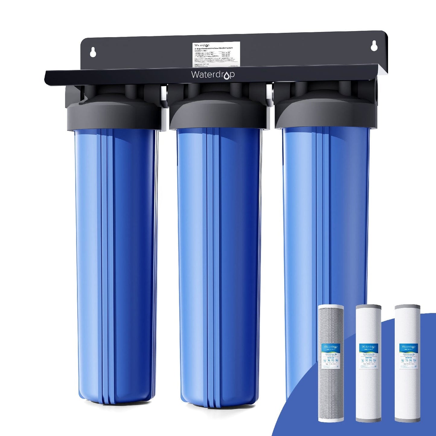 Waterdrop 3-Stage Whole House Water Filter System | Reduce Iron &