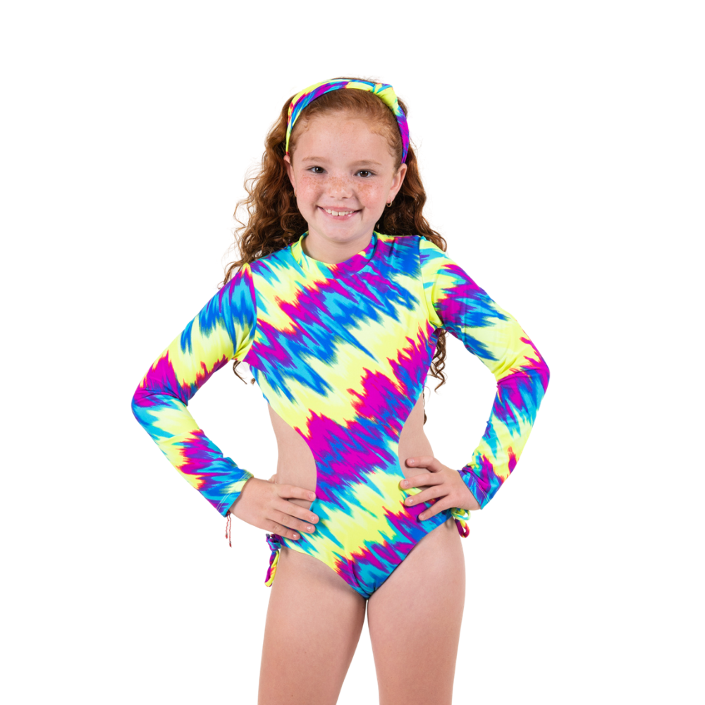 Neon Tie Dye - One Piece - Kids Swimwear