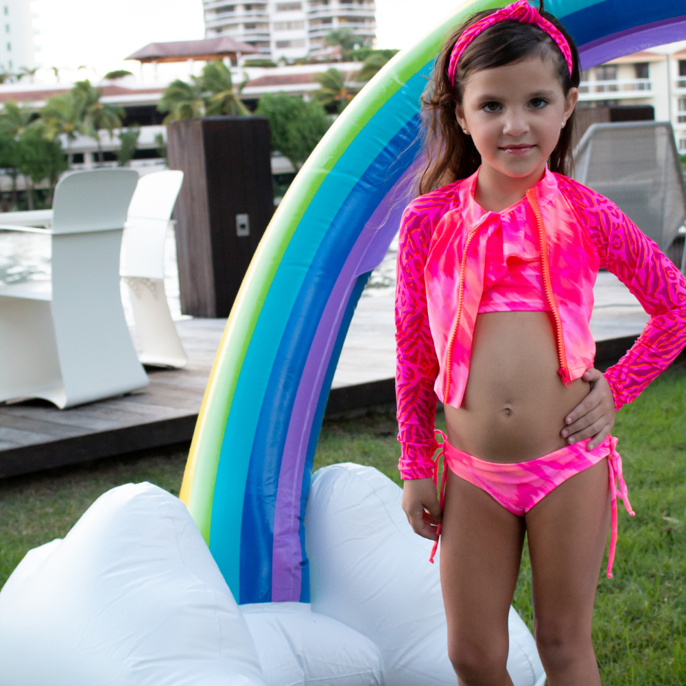 Tie Dye Leopard - Rash Guard - Kids Swimwear