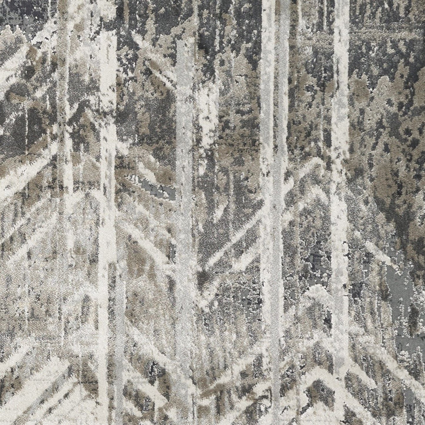 9inchesx13inches Grey Machine Woven Distressed Chevron Indoor Area Rug