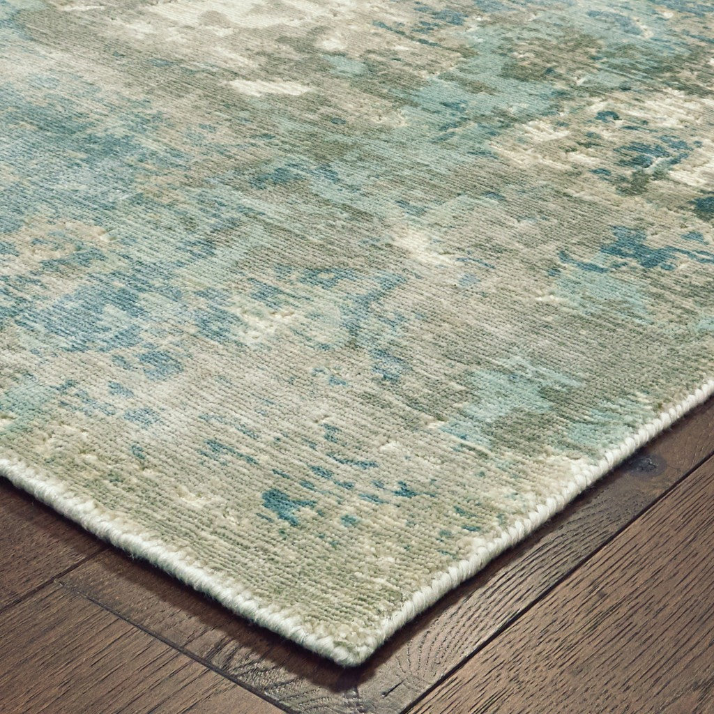 10inches x 14inches Blue and Gray Abstract Pattern Indoor Area Rug