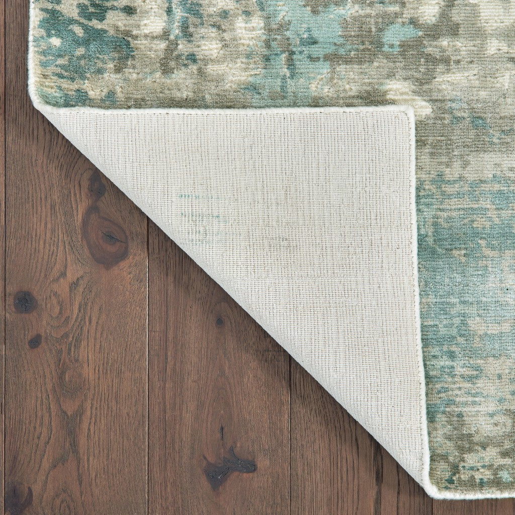 10inches x 14inches Blue and Gray Abstract Pattern Indoor Area Rug