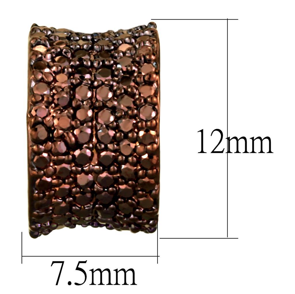 3W1119 - IP Coffee light Brass Earrings with AAA Grade CZ in Light Co