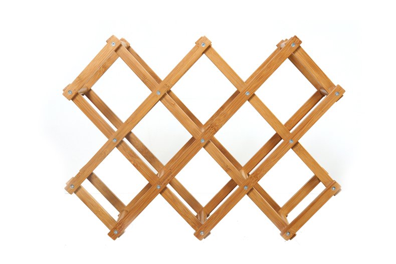 Foldable Bamboo Wine Bottle Holder