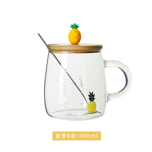 500ml Transparent Cactus Flamingo Tea Glass