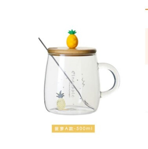 500ml Transparent Cactus Flamingo Tea Glass