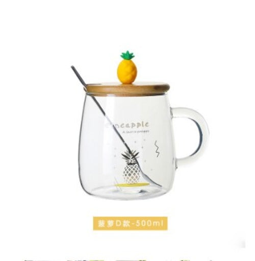 500ml Transparent Cactus Flamingo Tea Glass