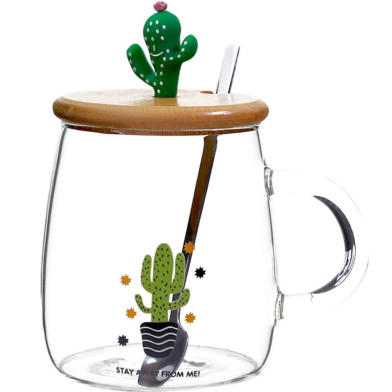 500ml Transparent Cactus Flamingo Tea Glass