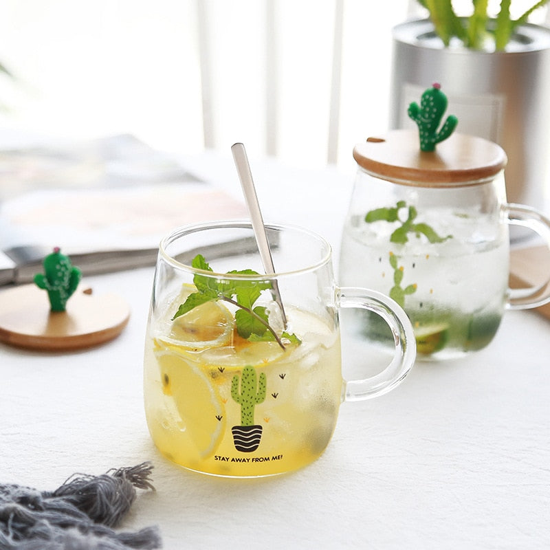 500ml Transparent Cactus Flamingo Tea Glass