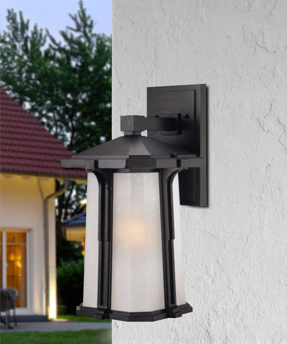 16"H Illuma 1-Light Matte Black Outdoor Wall Light