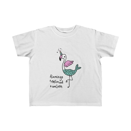 Flamingo Mermaid Unicorn Girl Tee