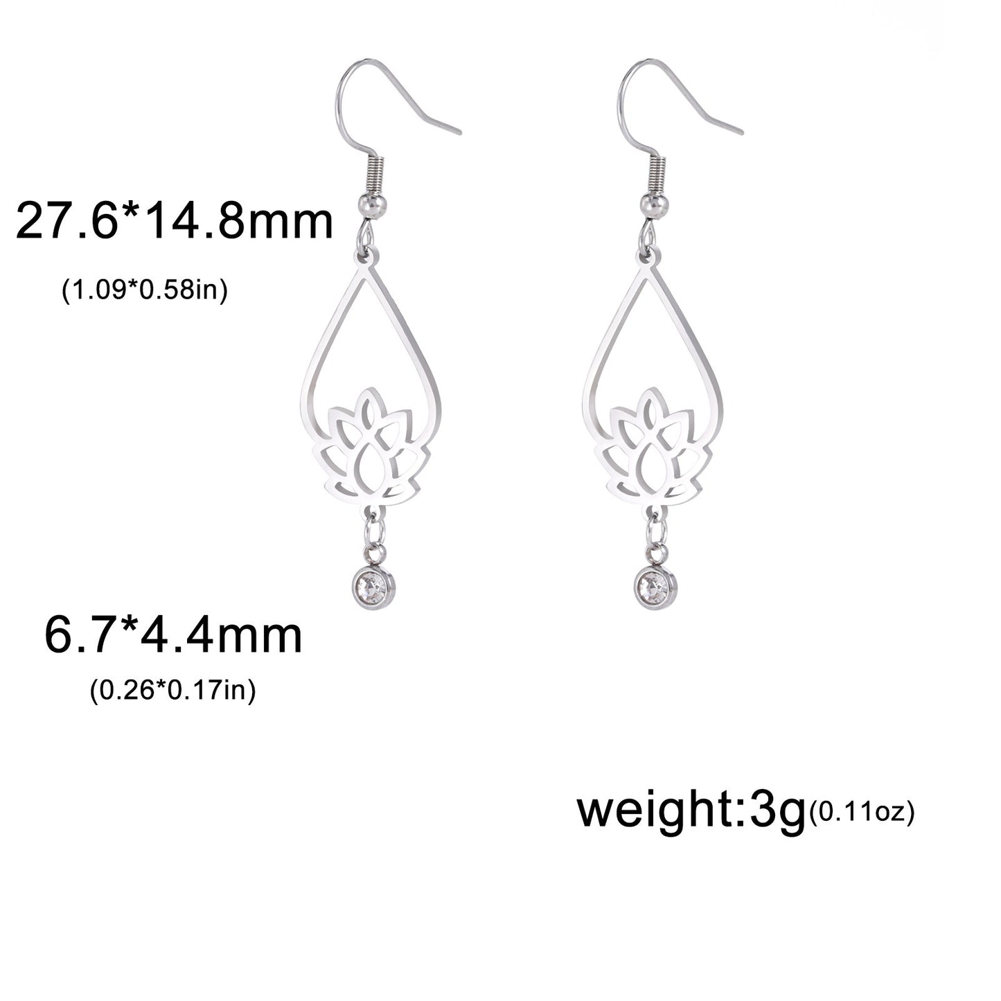 Vintage Water Drop Lotus Women's Earrings