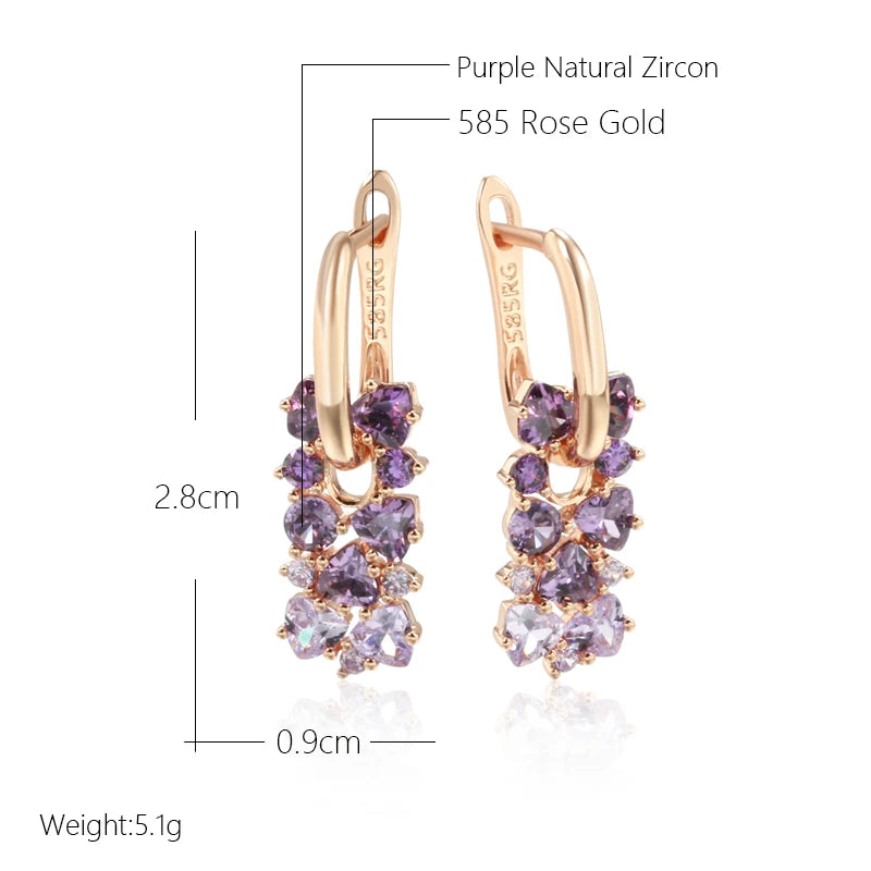 Purple Drop Earrings