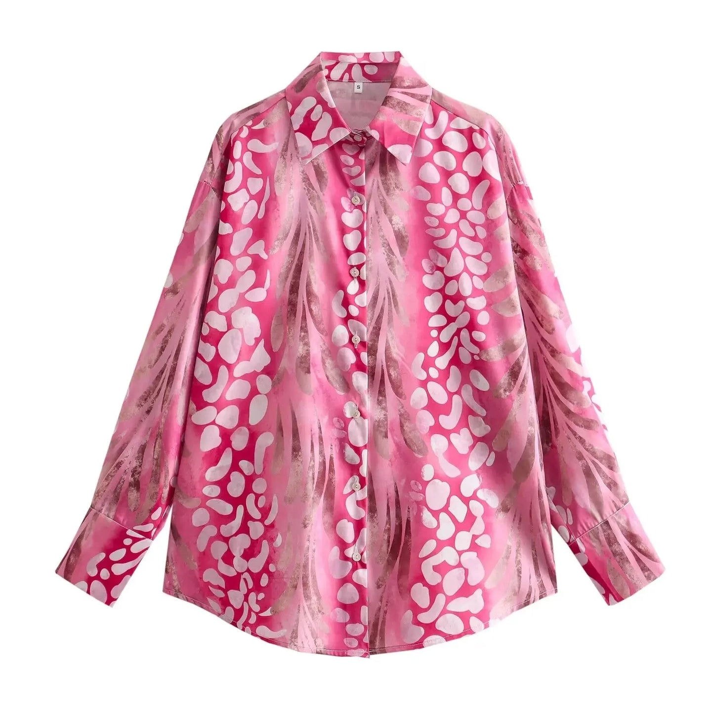 2024 Spring Summer Women Print 2 Piece Sets Outfit Casual Loose Plus Size S-3XL Long Sleeve Shirts Skirt Suit Outfit Streetwear