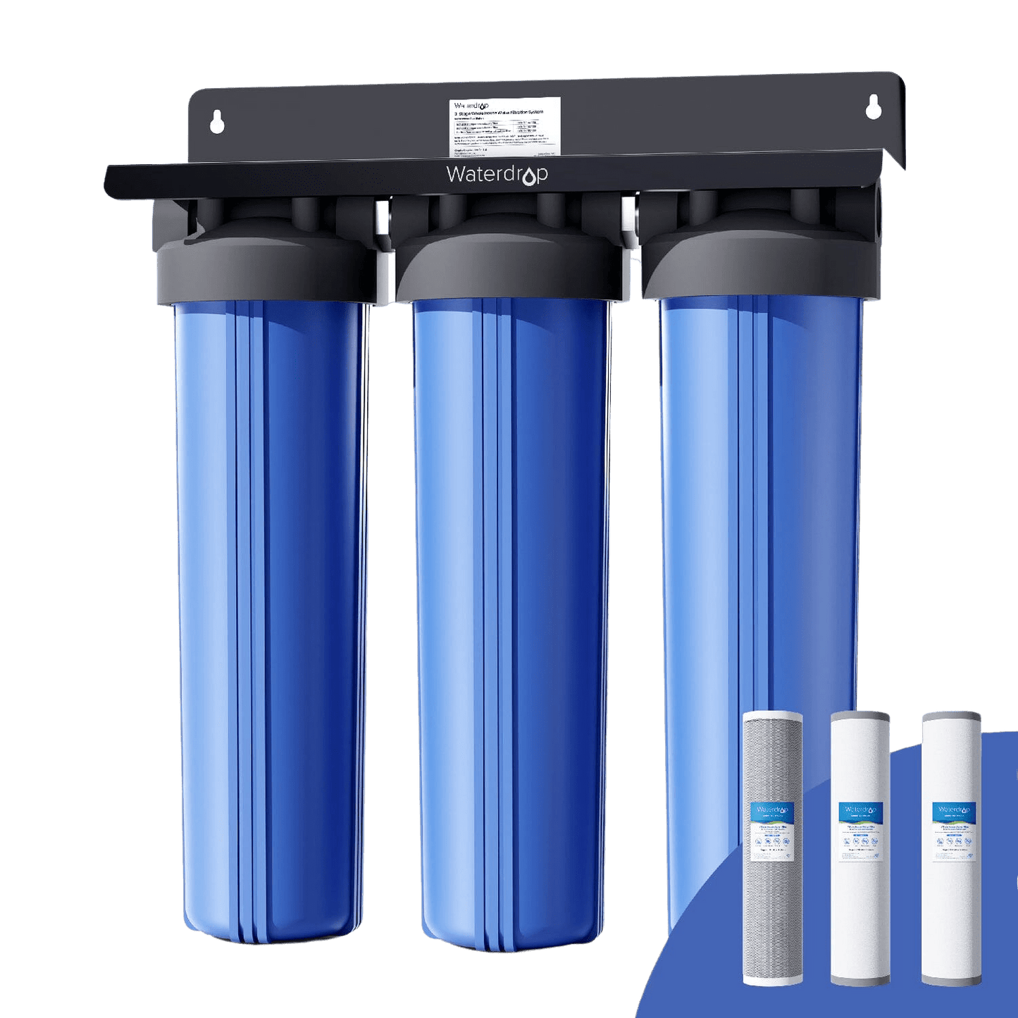 Waterdrop 3-Stage Whole House Water Filter System | Reduce Iron &
