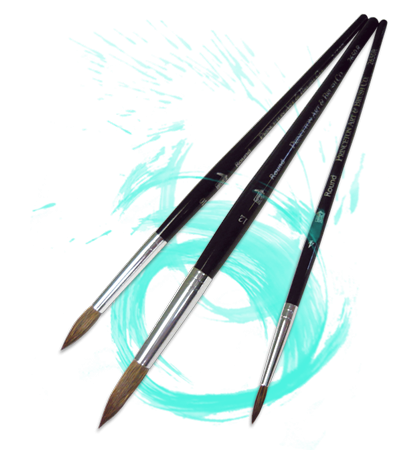 Art Supplies 2650R-3 Economy Camel Hair Watercolor Brushes- Round No.