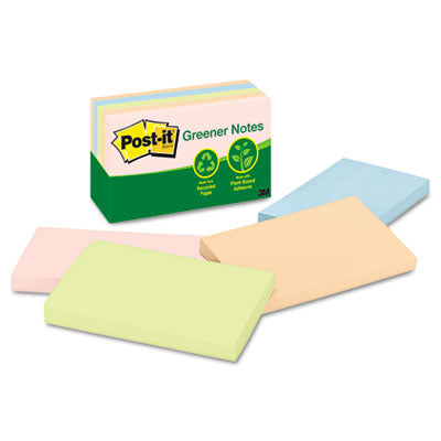 Sticky note Greener Notes 655-RP-A Recycled Pastel Notes- 3 x 5- Four