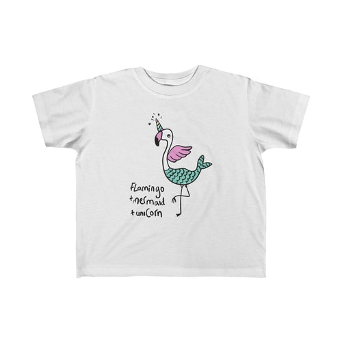 Flamingo Mermaid Unicorn Girl Tee