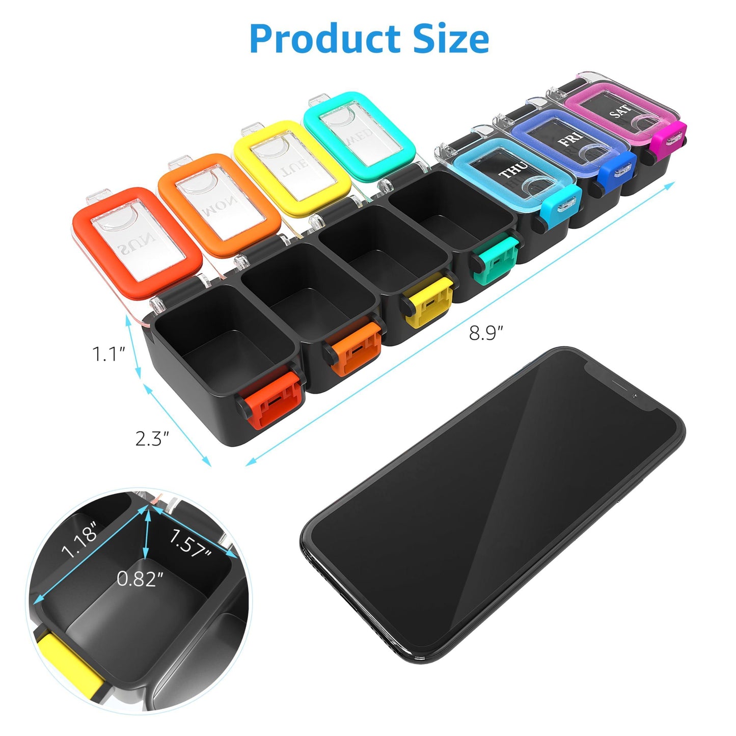 Weekly Medicine Pill Organizer Waterproof 7 Day Large Pill Box Daily