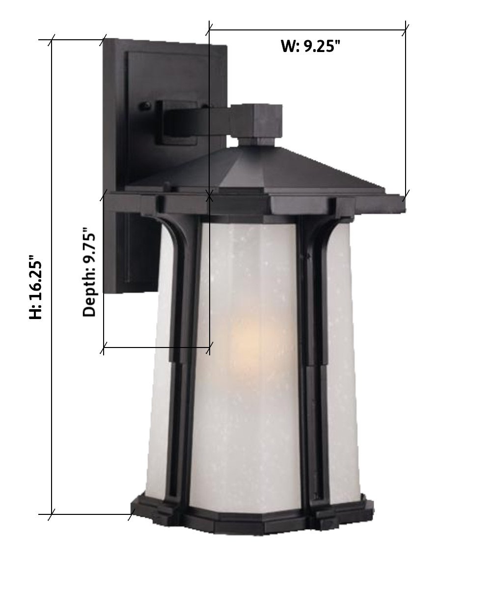 16"H Illuma 1-Light Matte Black Outdoor Wall Light