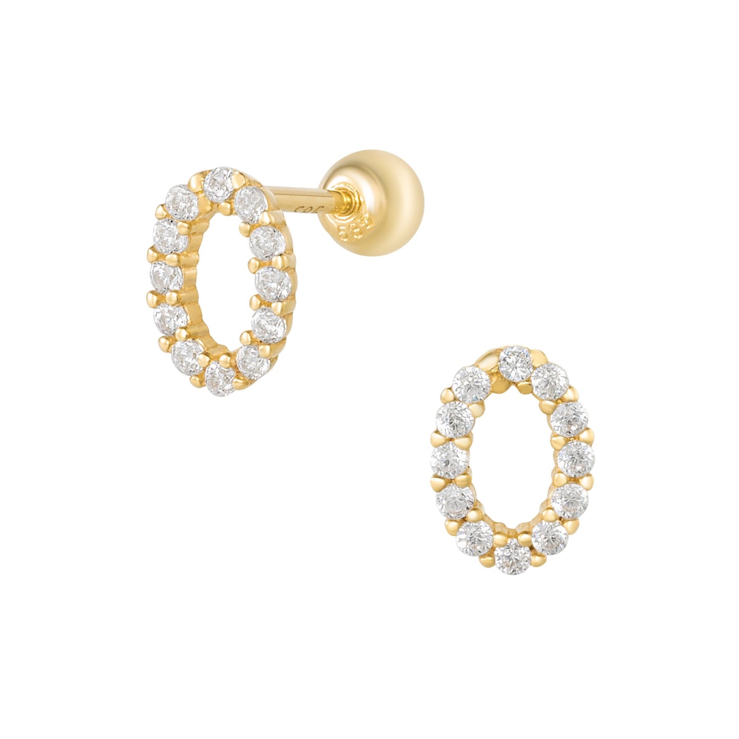 14K (58.5%) SOLID GOLD OVAL PIERCING