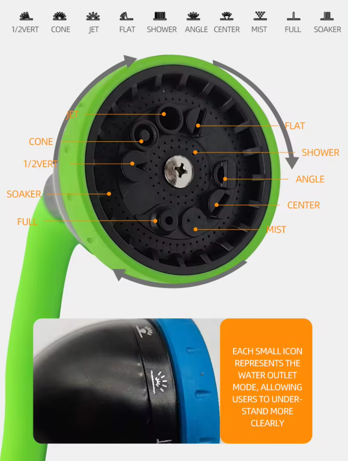 360 Degree Angle Adjustable Water Wand Flexible Spray Wand
