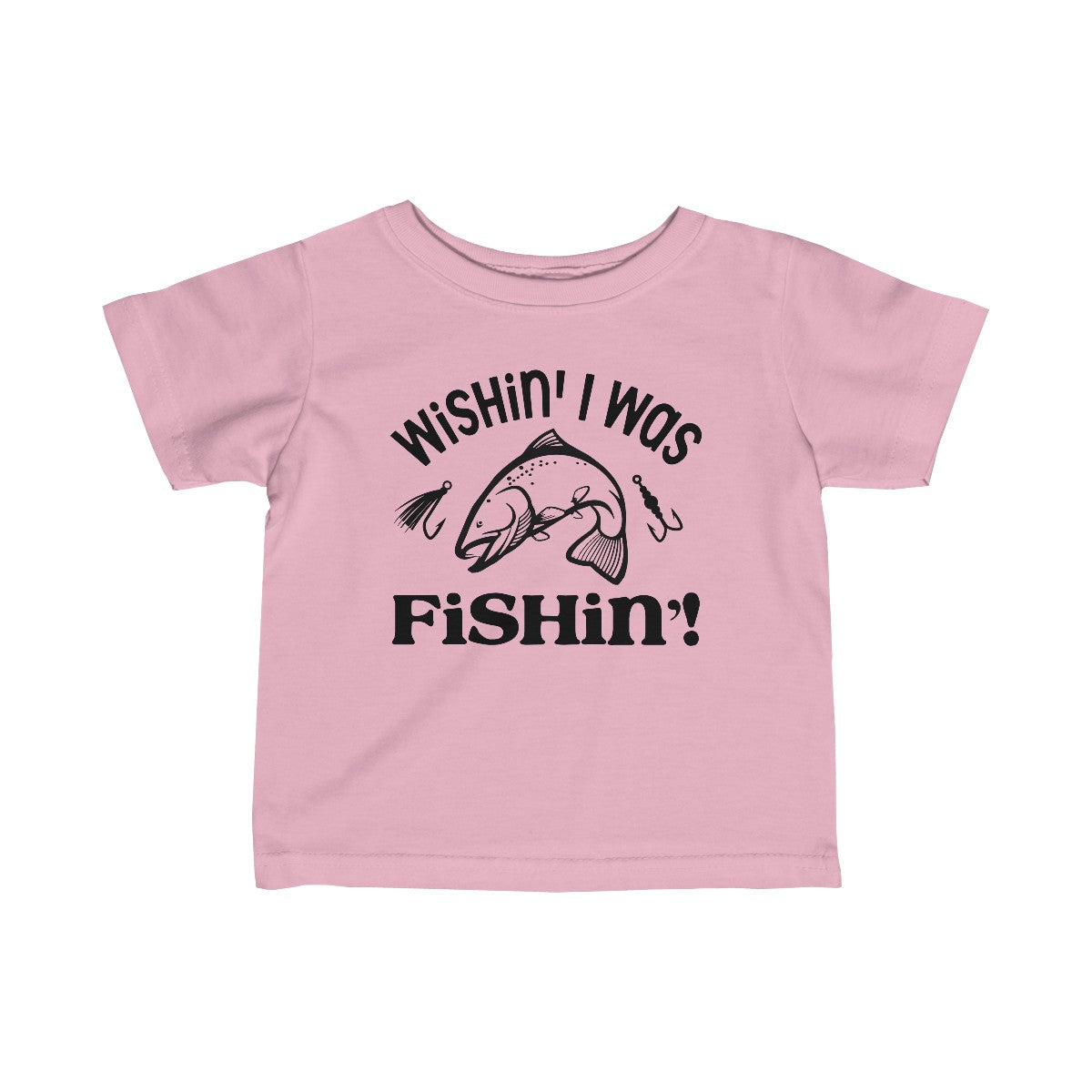 Adorable “Wishin’ I was Fishin'” Infant Fine Jersey Tee