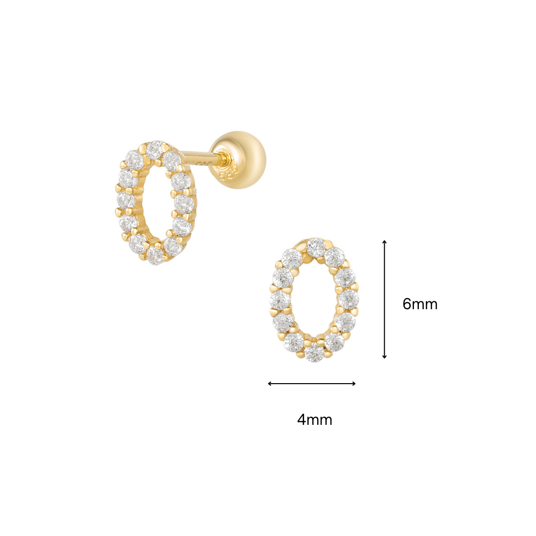 14K (58.5%) SOLID GOLD OVAL PIERCING