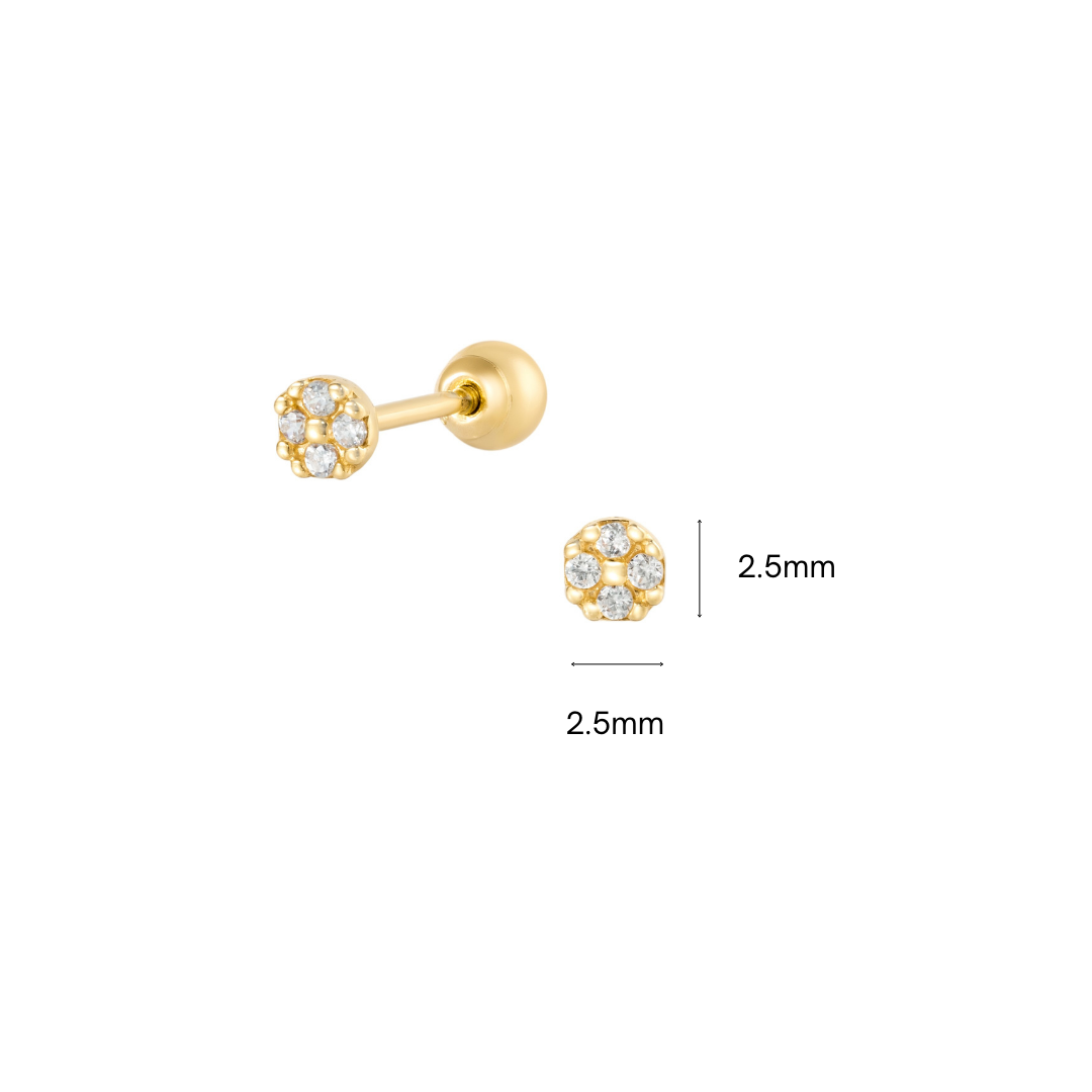14K (58.5%) SOLID GOLD TINY CIRCLE PIERCING