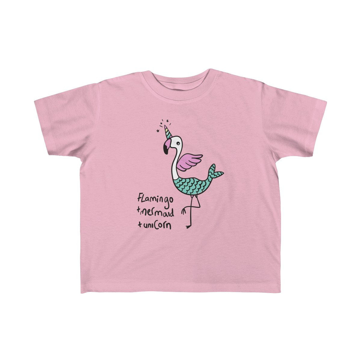 Flamingo Mermaid Unicorn Girl Tee