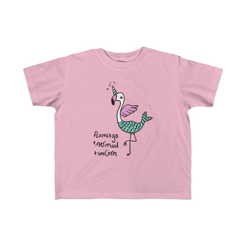 Flamingo Mermaid Unicorn Girl Tee