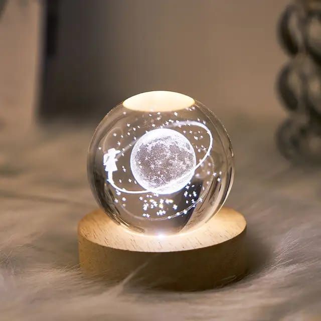 Solar System Crystal Ball Desktop Night Light Decoration