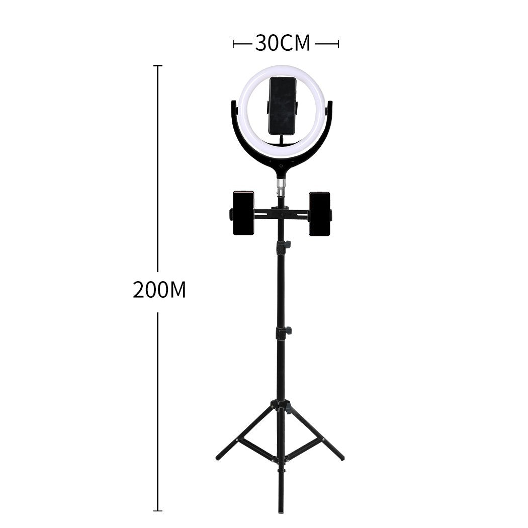 12'' LED Ring Light with Tripod Stand Phone Holder Dimmable Selfie