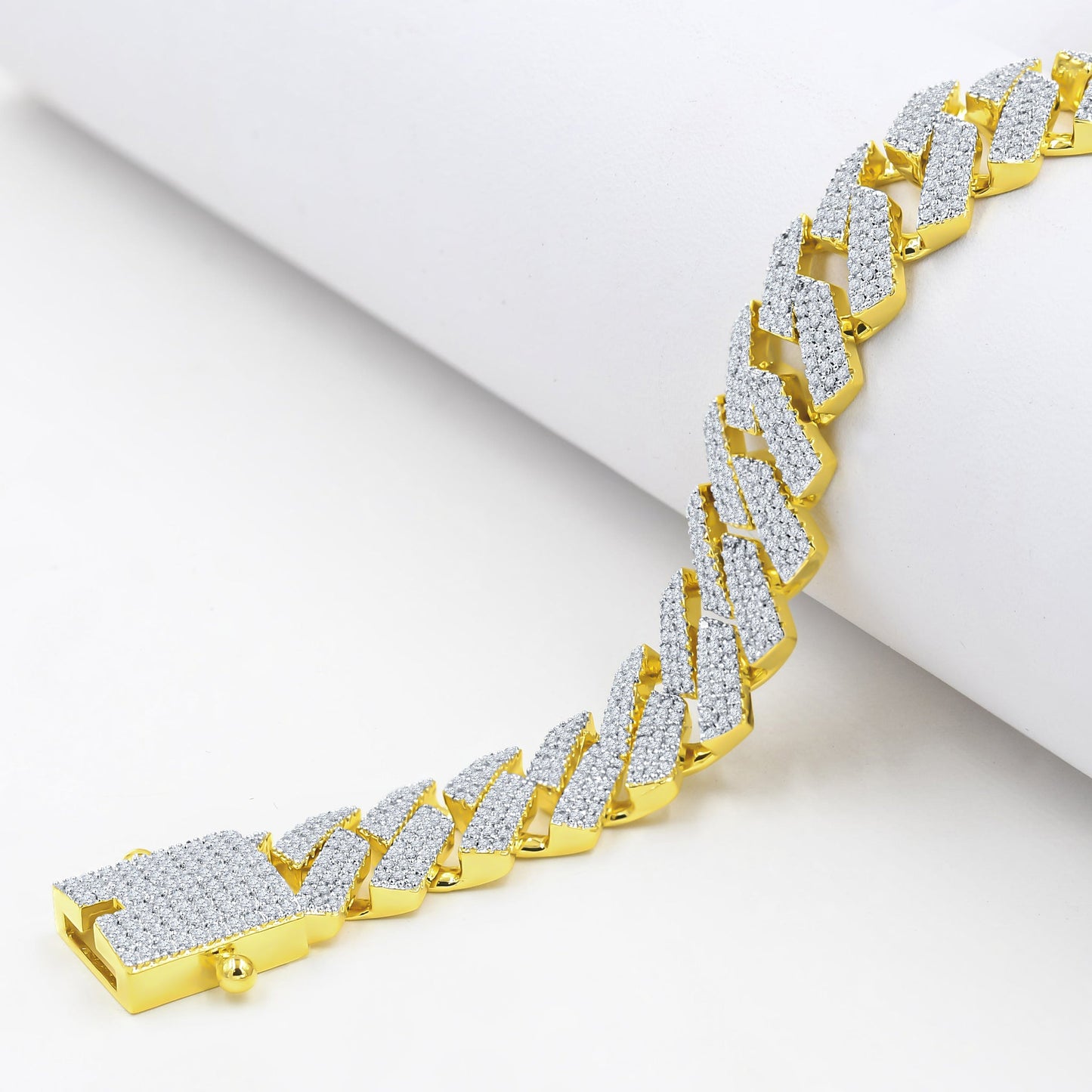 JORVIK 12MM CZ BRASS ROSE GOLD ICED OUT BRACELET I 963455