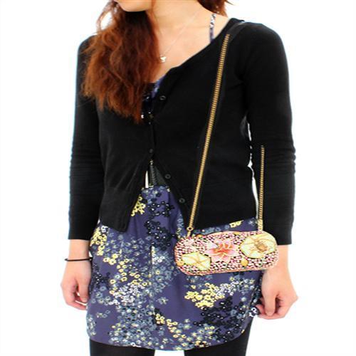 LO2375 - Ancientry Gold White Metal Clutch with Top Grade Crystal in