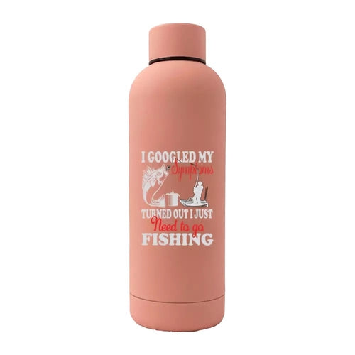 Fishing Symptoms 17oz Stainless Rubberized Water Bottle