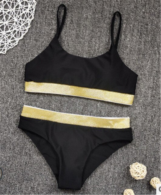 Two-Pieces Sexy Women Sequined Crystal Bikini Set Ladies Rhinestone