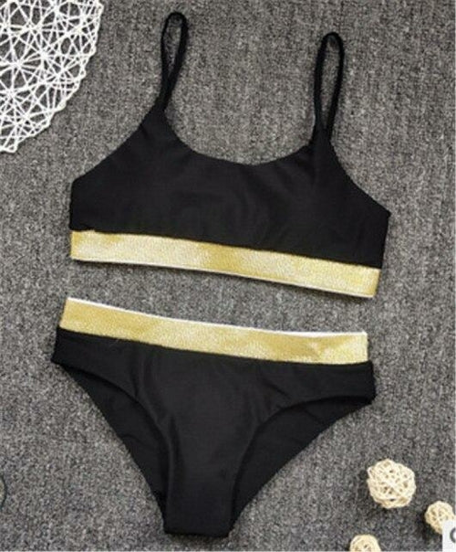 Two-Pieces Sexy Women Sequined Crystal Bikini Set Ladies Rhinestone