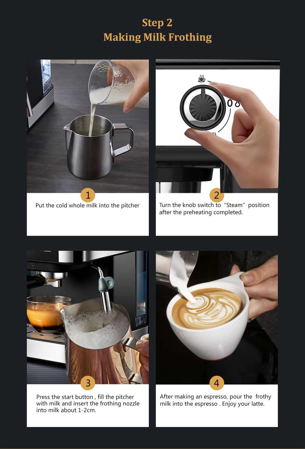 1200W 20 Bar Espresso Coffee Machine Instant Preheat Coffee Maker with