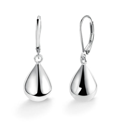 Simple Solid Color Water Drop Pendant Earrings