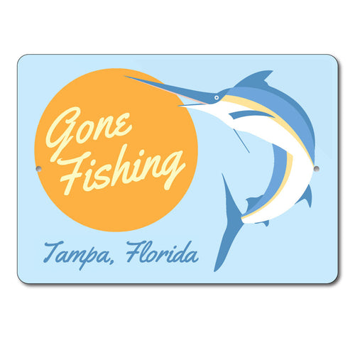 Gone Fishing Swordfish Sign