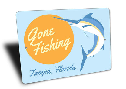 Gone Fishing Swordfish Sign
