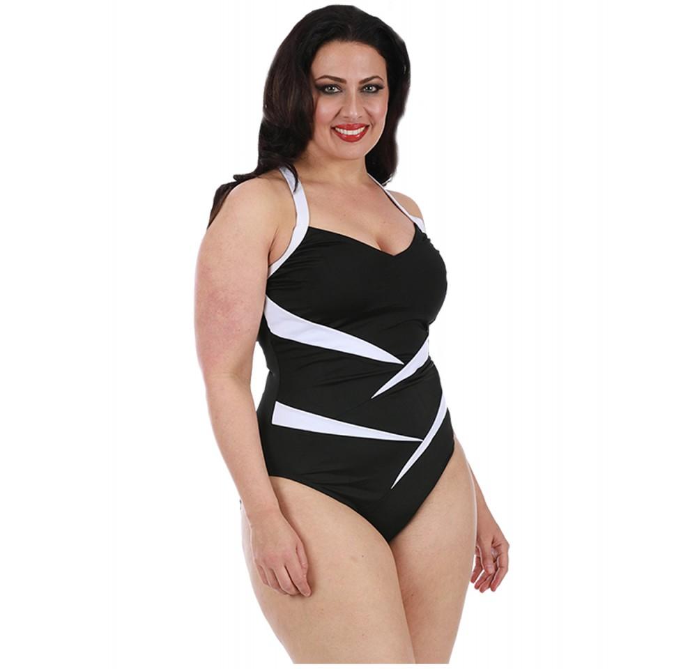 InstantFigure Plus Size Two-Tone One Piece Swimsuit 13306PC