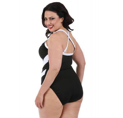 InstantFigure Plus Size Two-Tone One Piece Swimsuit 13306PC