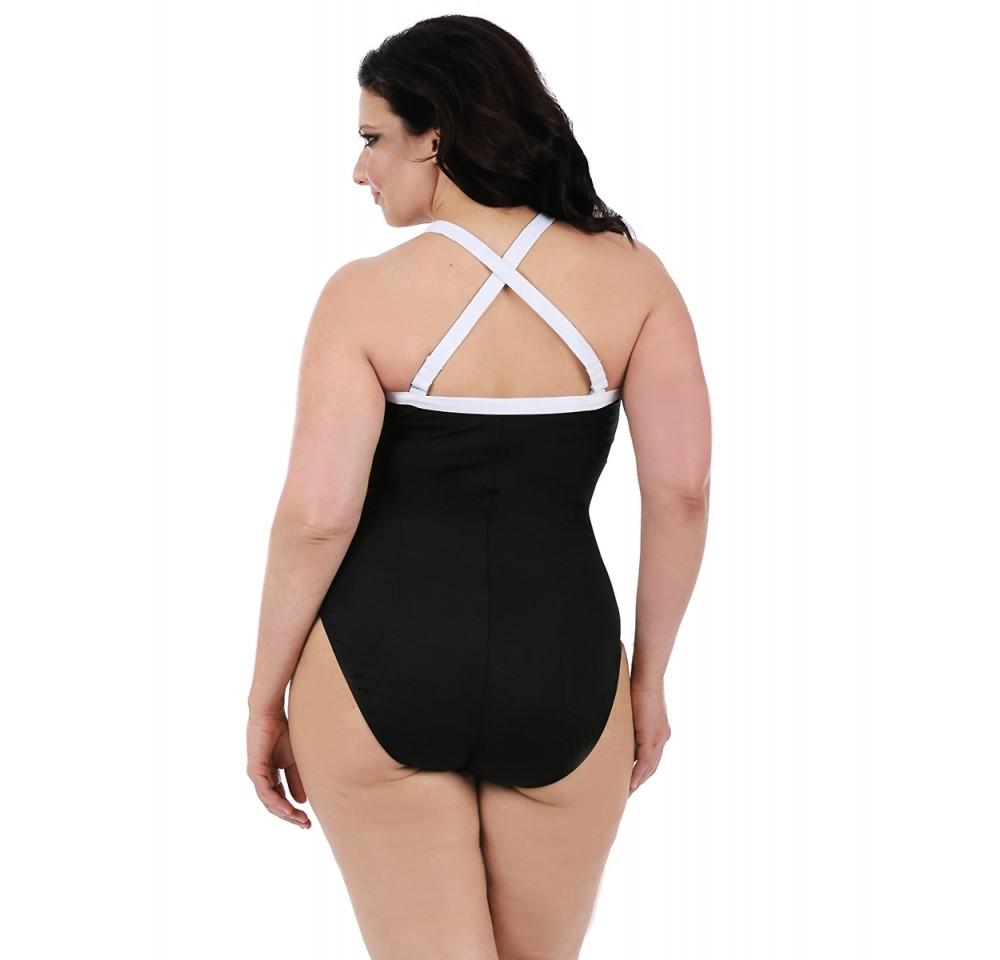 InstantFigure Plus Size Two-Tone One Piece Swimsuit 13306PC