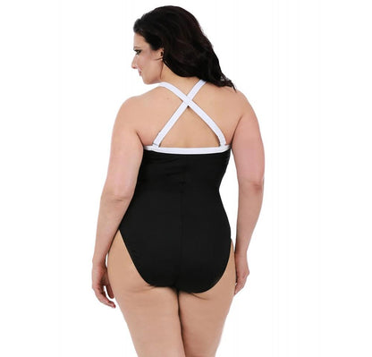 InstantFigure Plus Size Two-Tone One Piece Swimsuit 13306PC