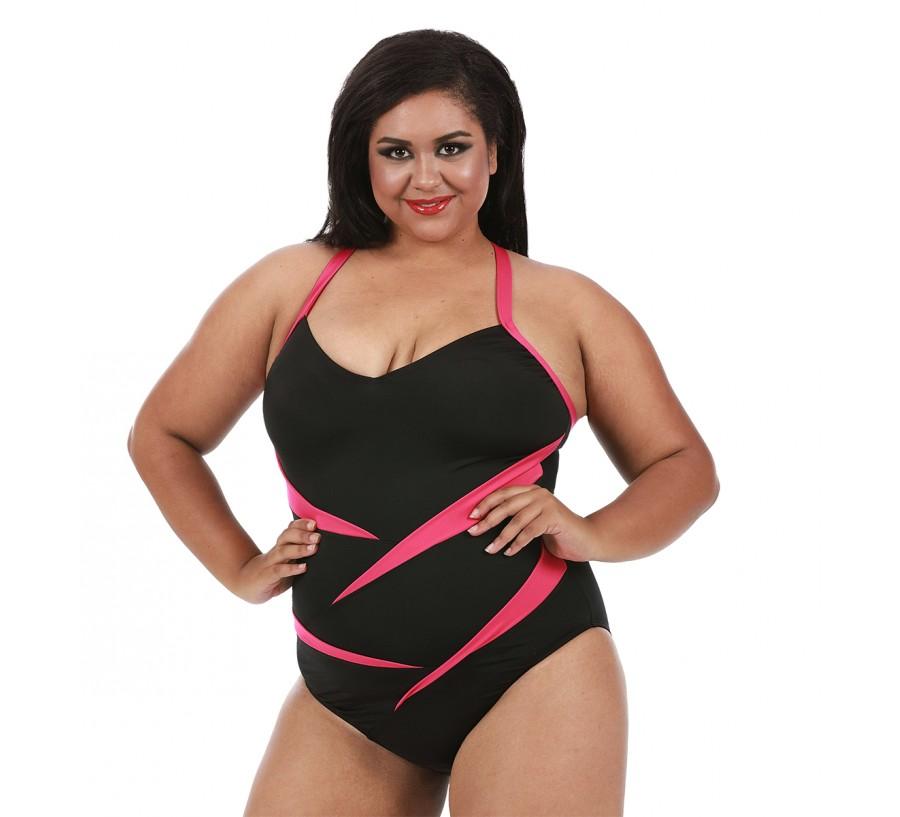 InstantFigure Plus Size Two-Tone One Piece Swimsuit 13306PC