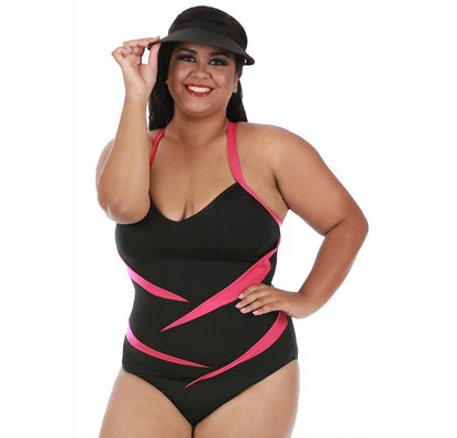 InstantFigure Plus Size Two-Tone One Piece Swimsuit 13306PC