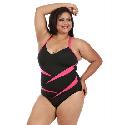 InstantFigure Plus Size Two-Tone One Piece Swimsuit 13306PC