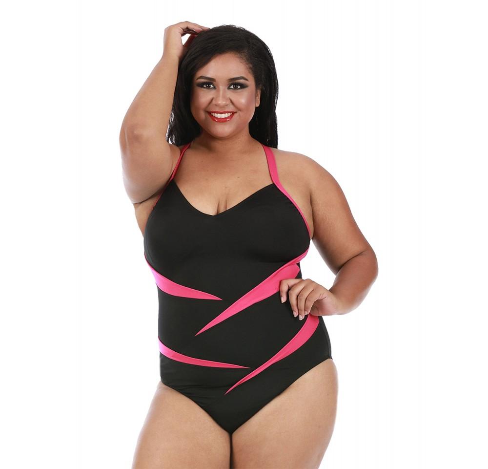 InstantFigure Plus Size Two-Tone One Piece Swimsuit 13306PC